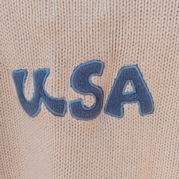 Vintage Sweater America USA Storybook Knits Star Button Up Red White Blue 2X - Picture 7 of 10